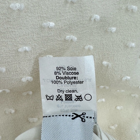 Madewell Ivory Etude Silk Swiss Dot Mini Dress Sm - Picture 7 of 7